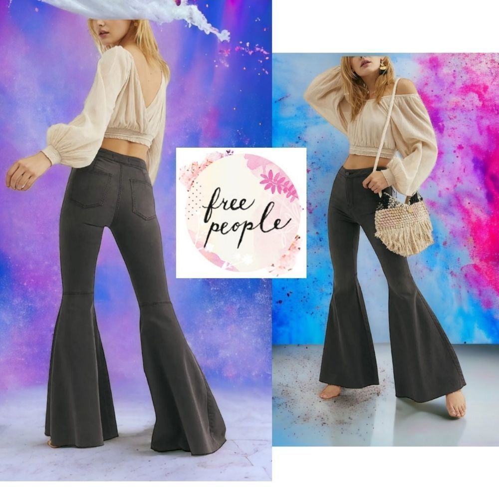 Free people bell bottom high rise Jeans